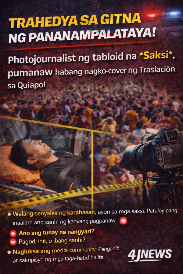 Photojournalist ng Saksi Pumanaw Habang Naka-duty sa Traslacion 2026