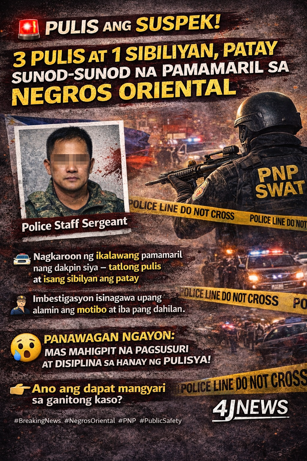 Tatlong Pulis at Isang Sibilyan, Patay sa Pamamaril sa Negros Oriental